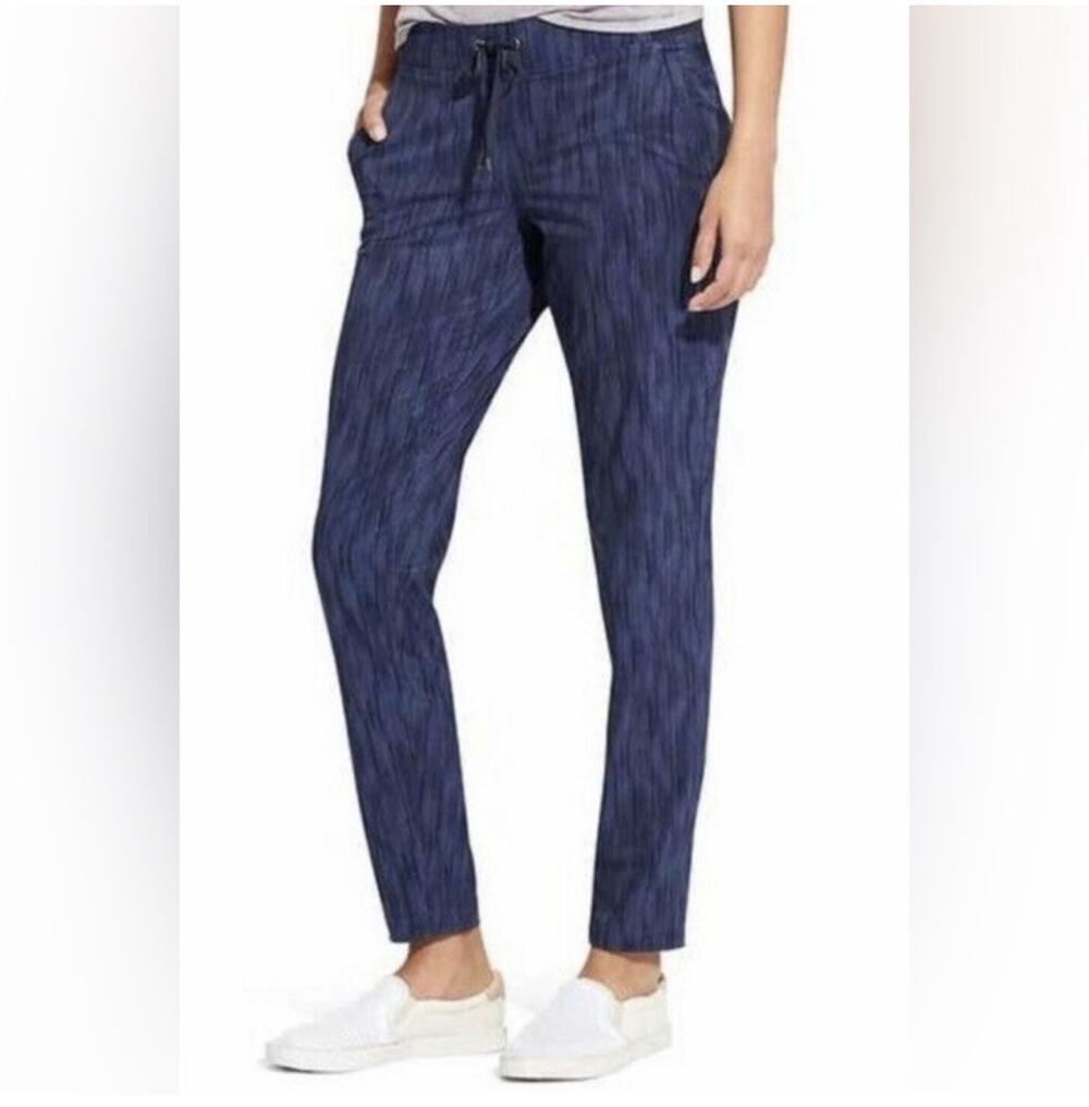 Athleta Pants Womens 8 Blue Stride Midtown Travel Athleisure Commute Casual Work